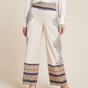 FARM Rio for Anthropologie Bohemian Medallion Wide Leg Pants Small NWT